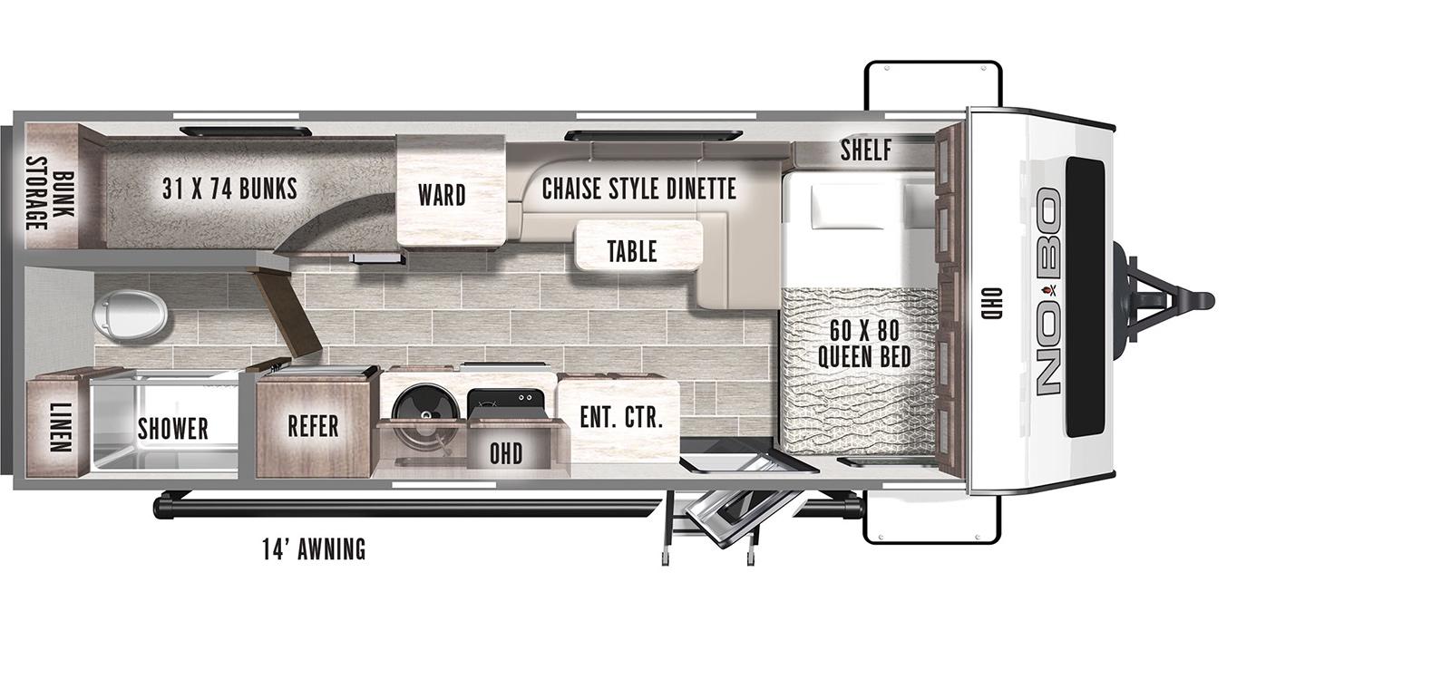 2023 FOREST RIVER NO BOUNDARIES 19.8, , floor-plans-day image number 0